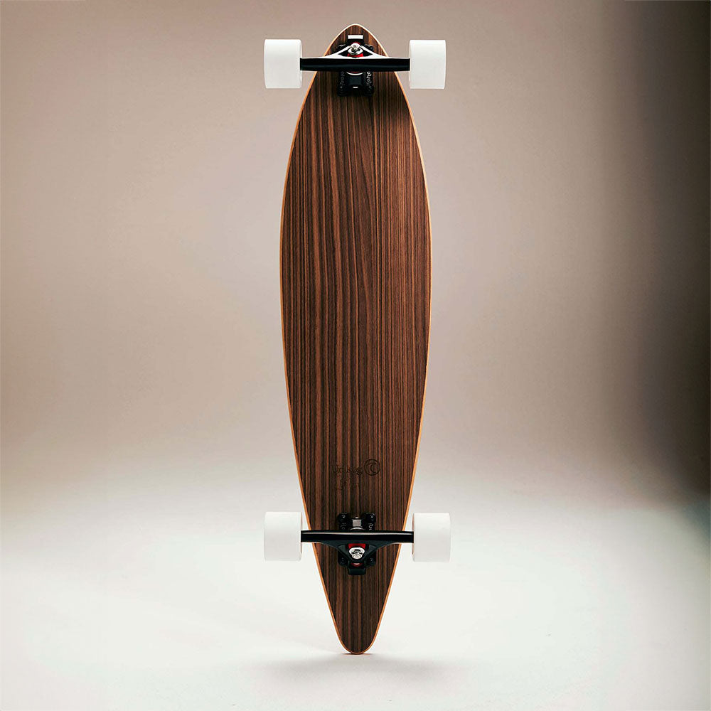 Cork skateboard with white wheels