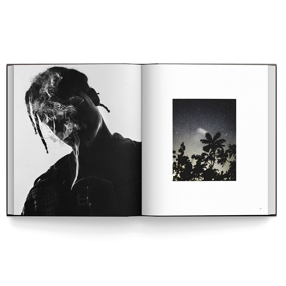 Daniel Arsham: Photographer, open book shot showing black & white images