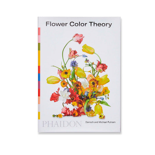 Book cover of Flower Color Theory By Taylor Putnam and Michael Putnam, showing illustrations of flowers