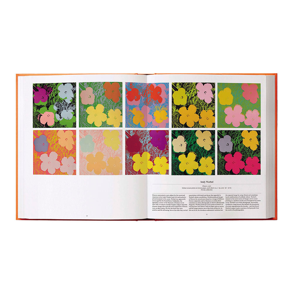 Open spread of Flower: Exploring the World in Bloom, showing color images of florals on the left and right with text