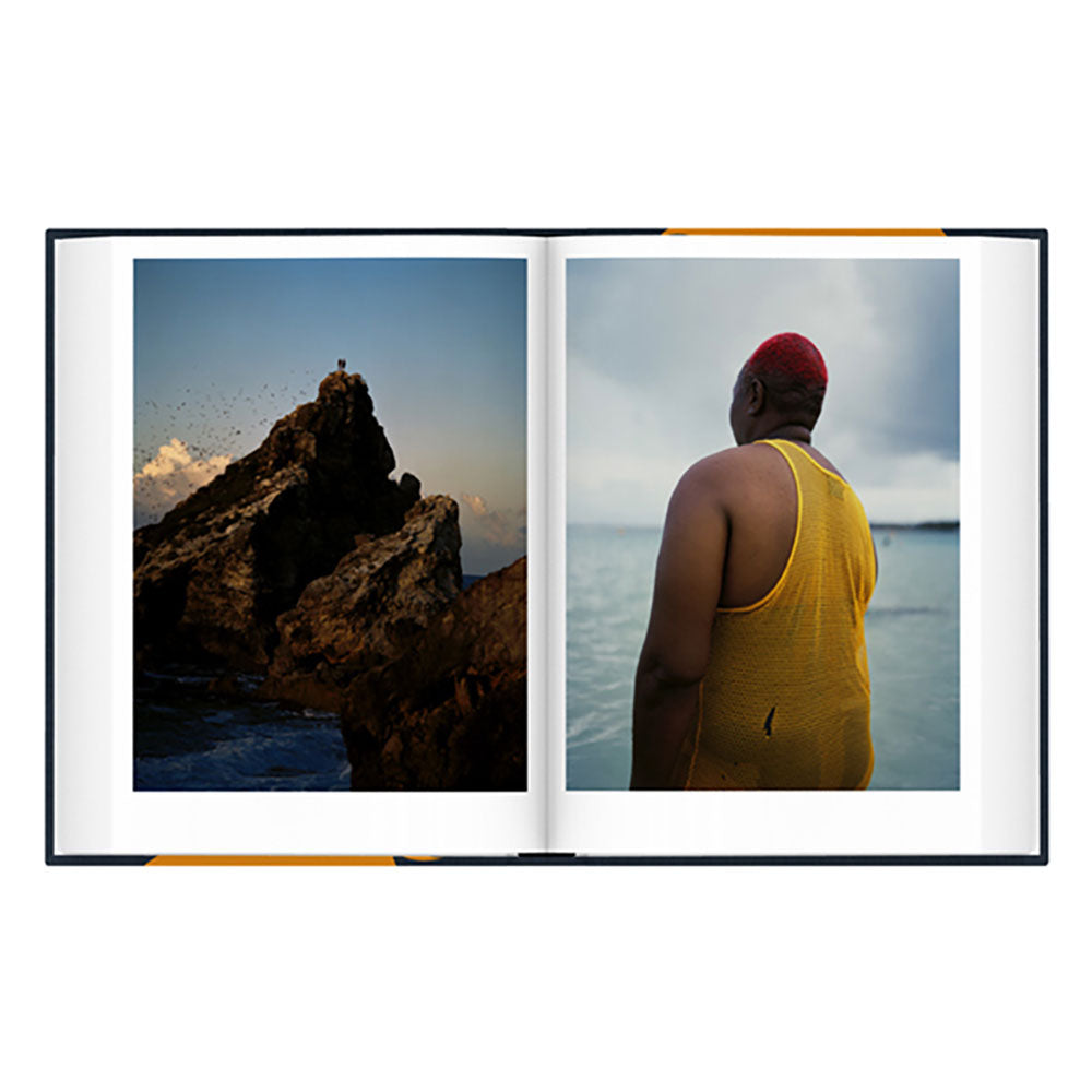 Spread shot of Gregory Halpern: Let the Sun Beheaded Be, showing color photos on the left and the right