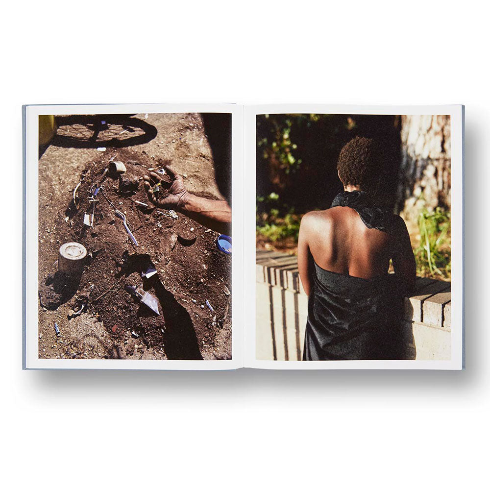 Spread shot of Gregory Halpern: ZZYZX, showing two color photos on the left and the right 
