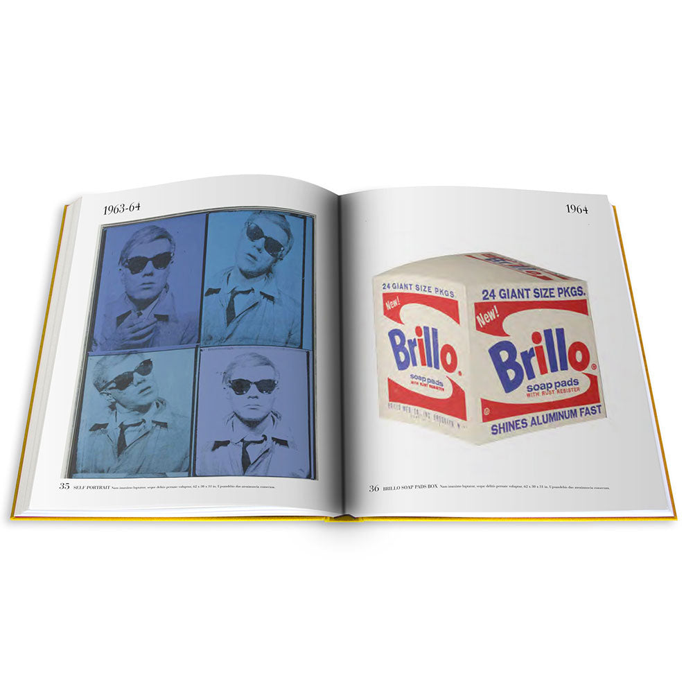 Spread of Andy Warhol: The Impossible Collection, showing color photos by Andy Warhol on the left and the right