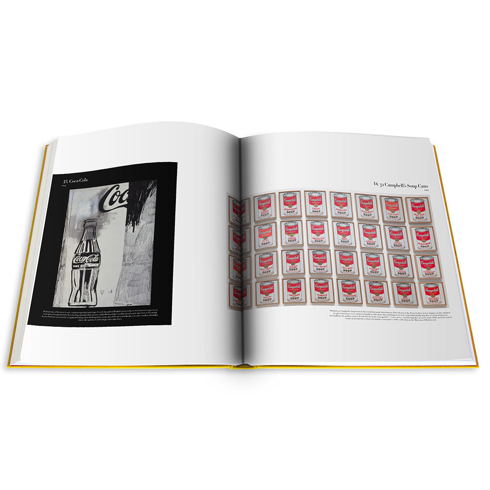 Spread of Andy Warhol: The Impossible Collection, showing color photos on left and right