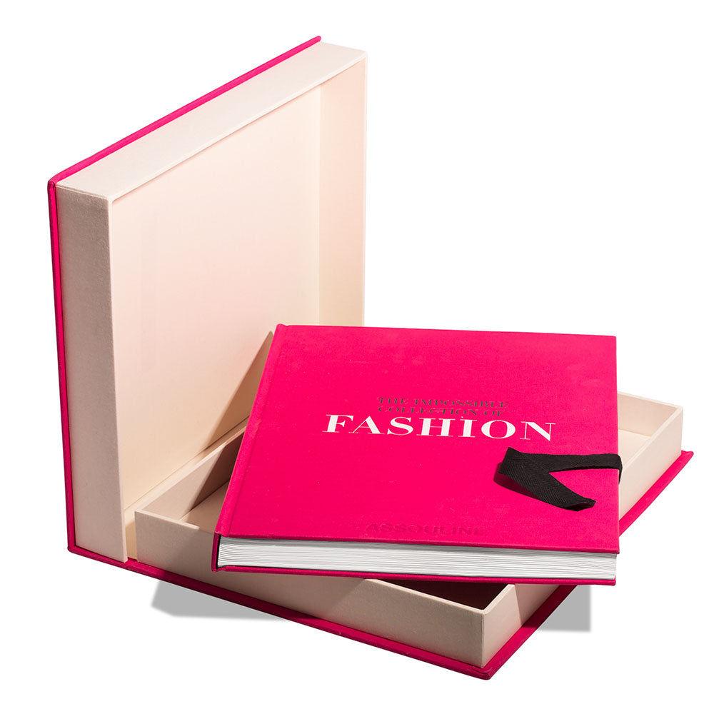 The Impossible Collection of Fashion, showing clamshell packaging open with book