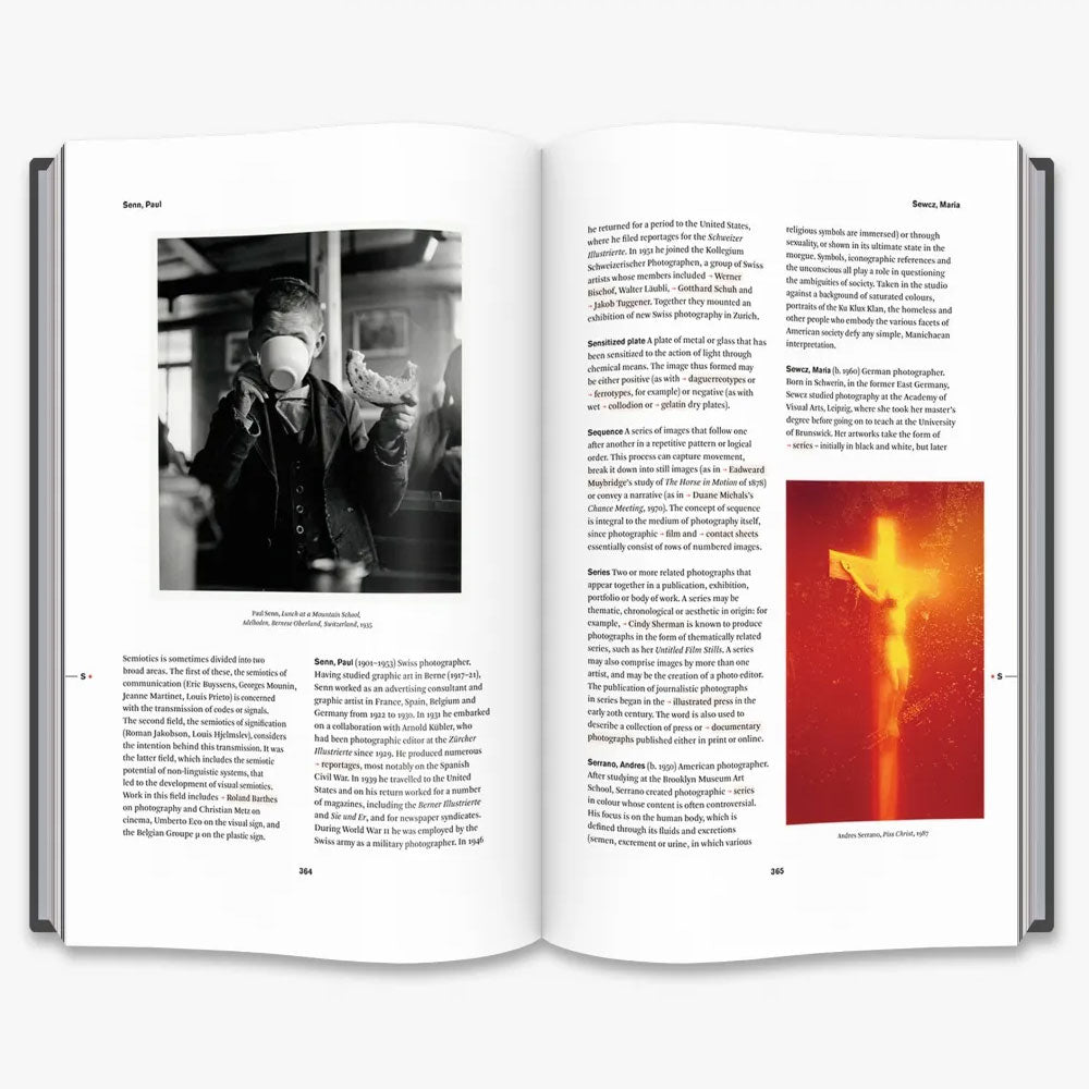 Thames & Hudson Dictionary of Photography, showing image of "Piss Christ" on the right