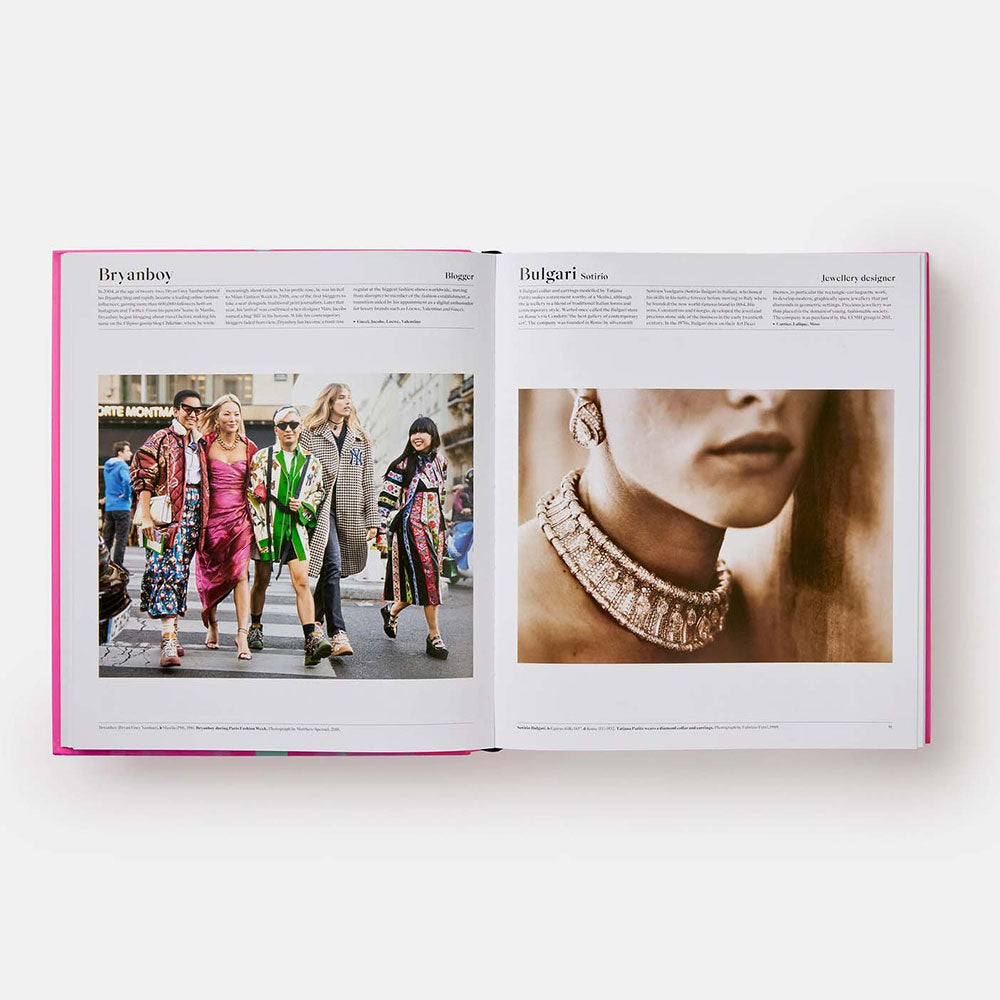 The Fashion Book (Updated Edition), open and showing photographs and text 