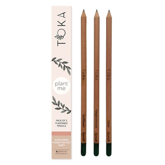 TOKA Plantable Pencils (Pack of 3), Flowers