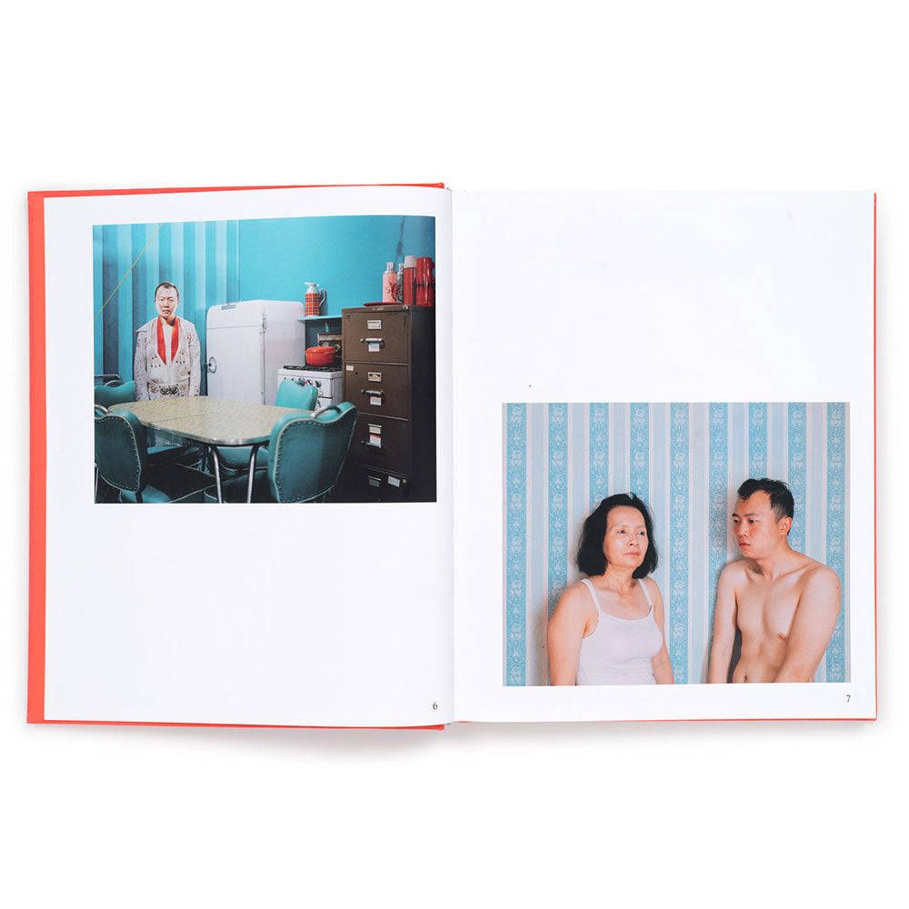 Spread shot of Tommy Kha: Half, Full, Quarter, showing color photos of people on the left and the right