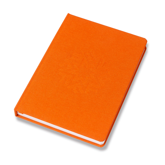 Orange notebook with embossed Fotografiska logo