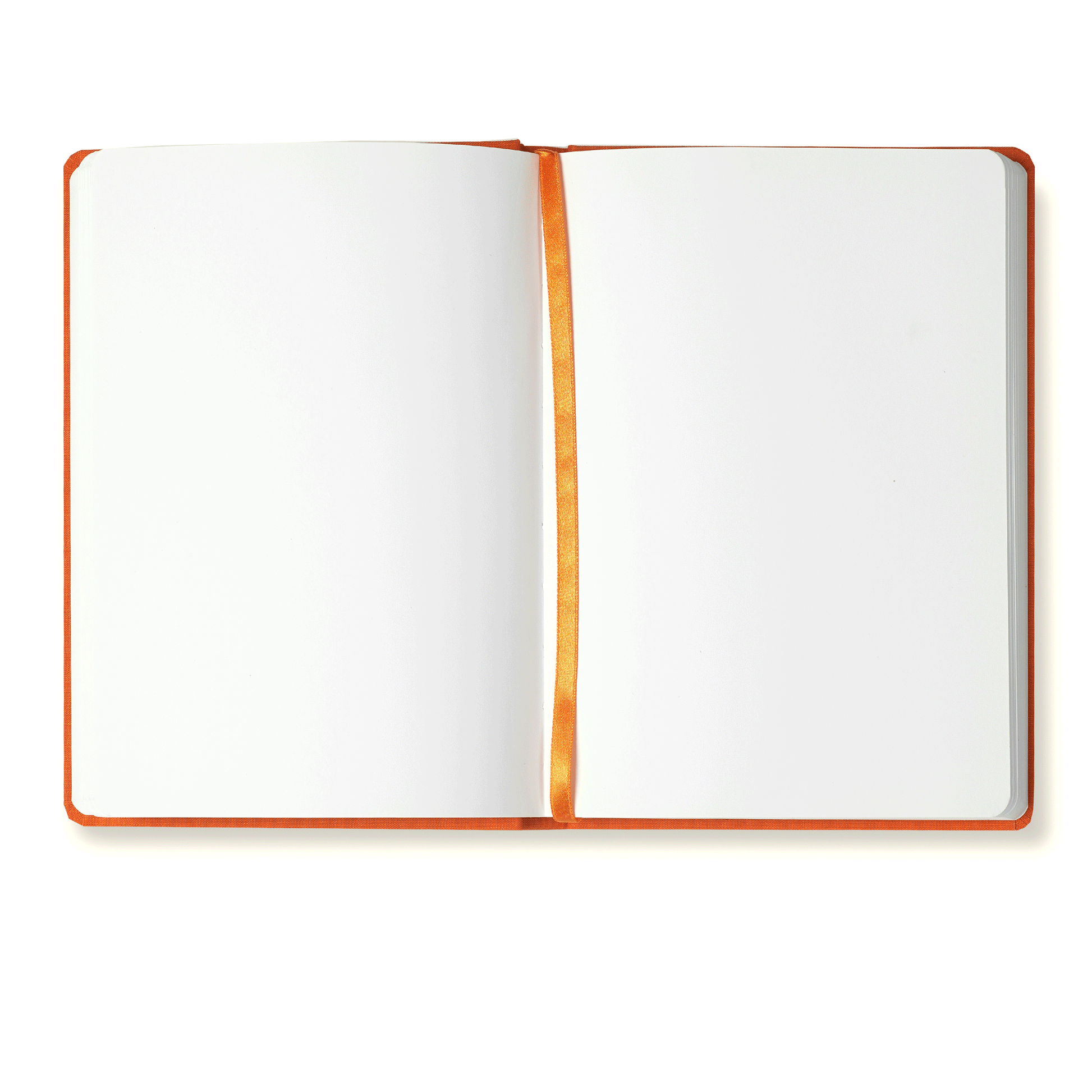 Open notebook showing blank white pages