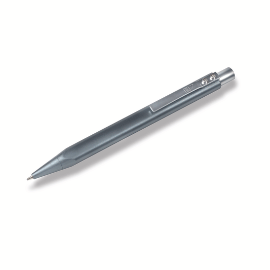 Silver click metal pen.