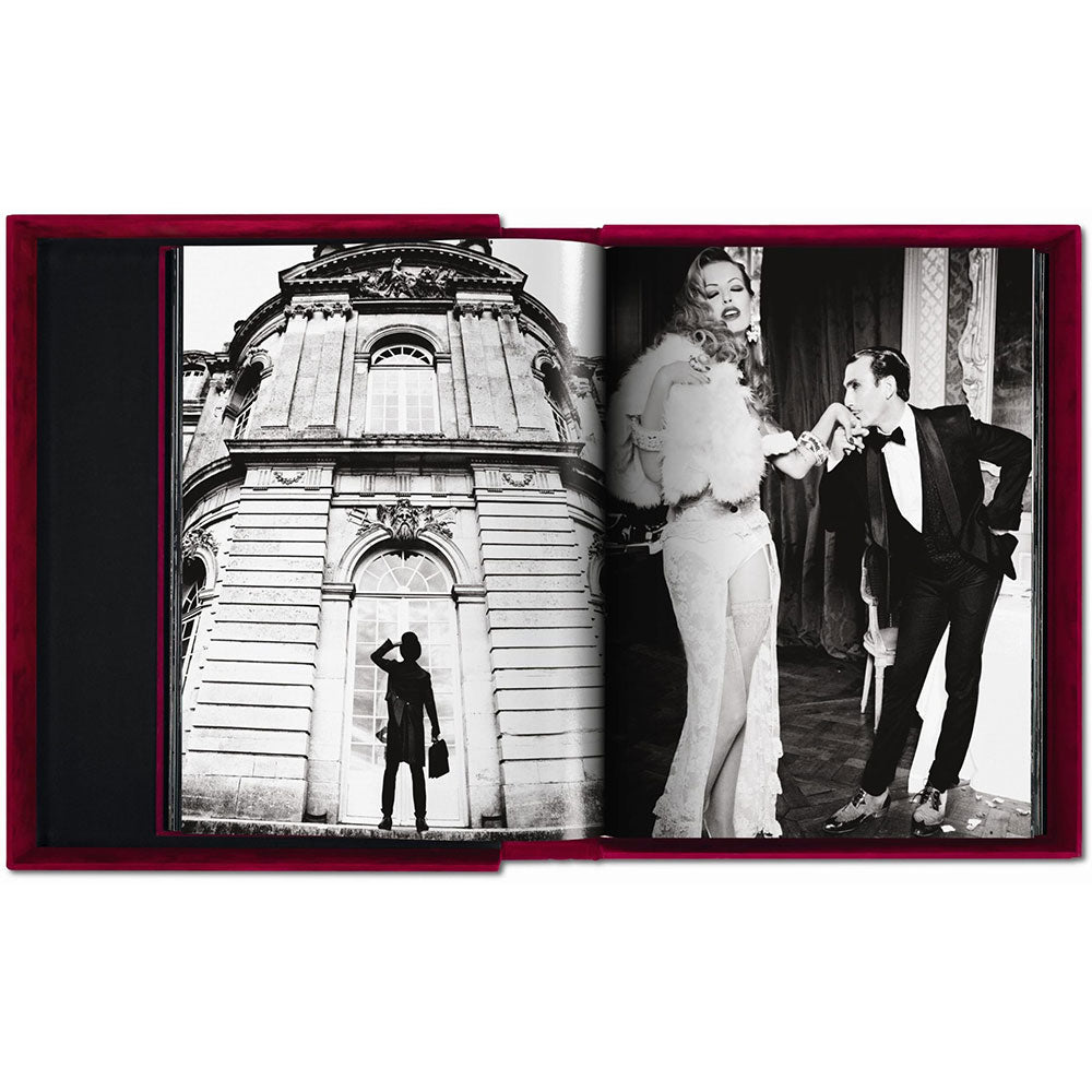 Open book shot of Ellen von Unwerth: The Story of Olga, showing two black and white photos on the left and right