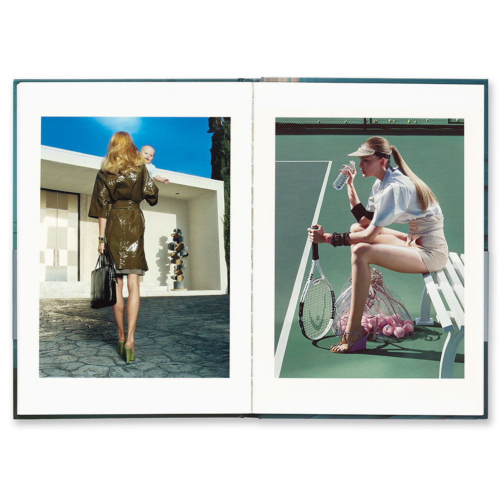 Miles Aldridge: The Cabinet, open and showing one image on each page, left and right.
