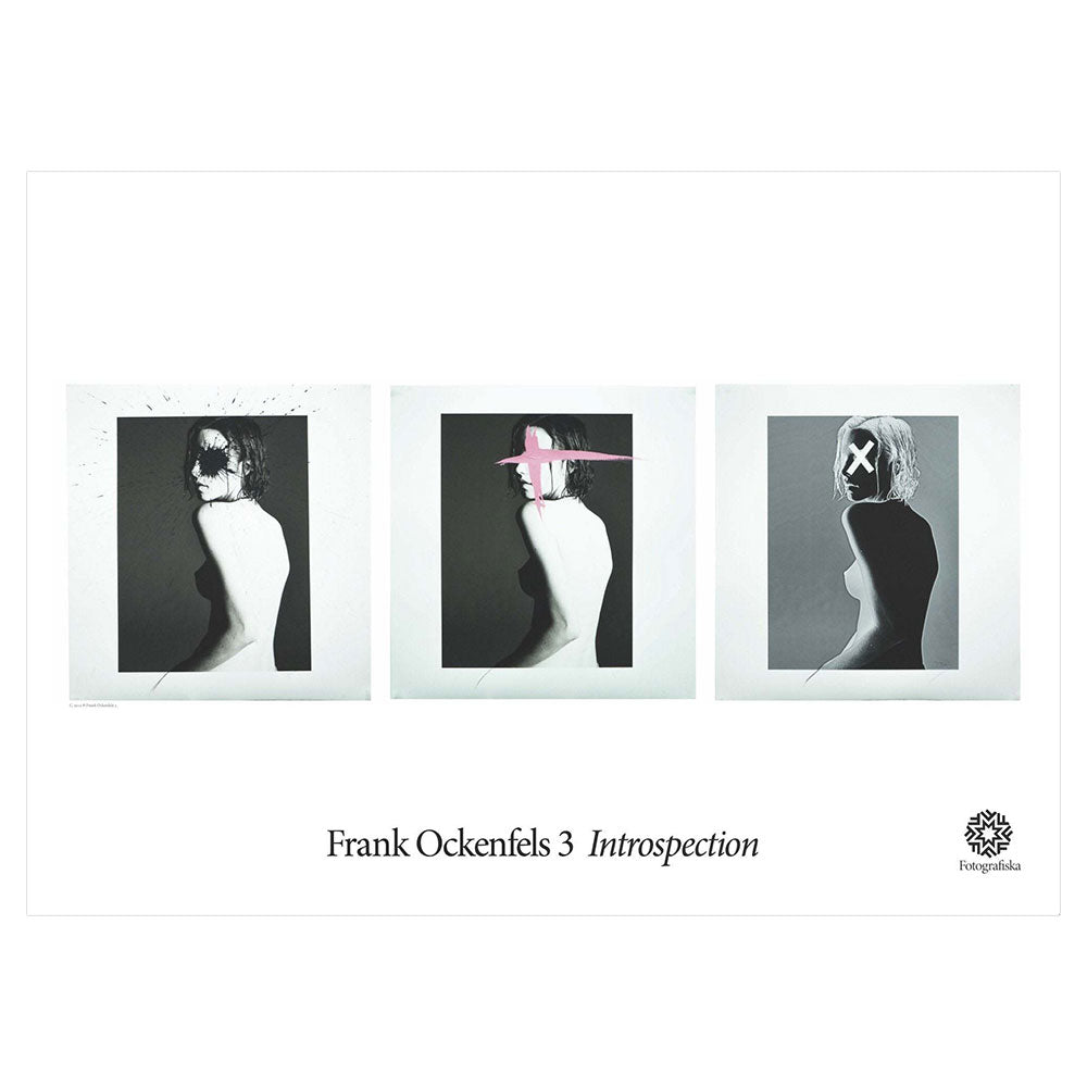 3 images of person with different eye treatment.  Exhibition title below: Frank Ockenfels 3 | Introspection