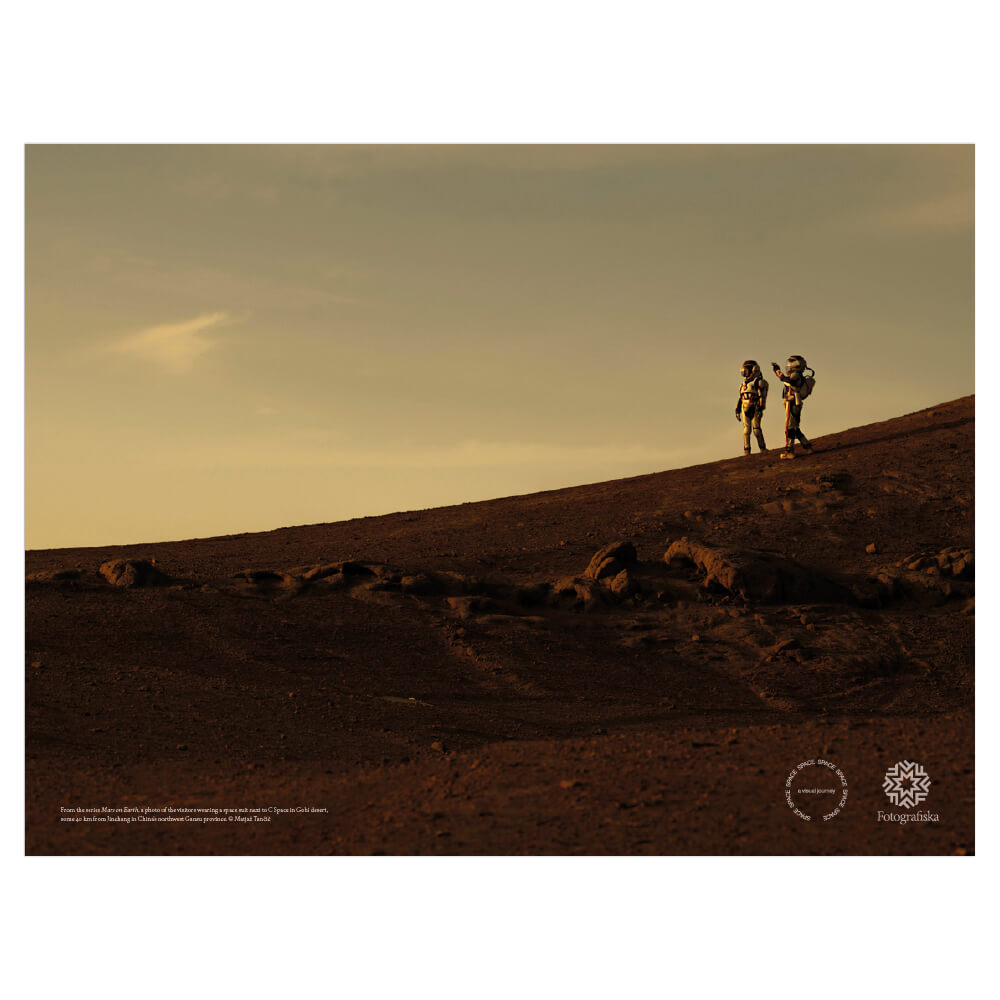 Walking in space suits Poster | Fotografiska Posters