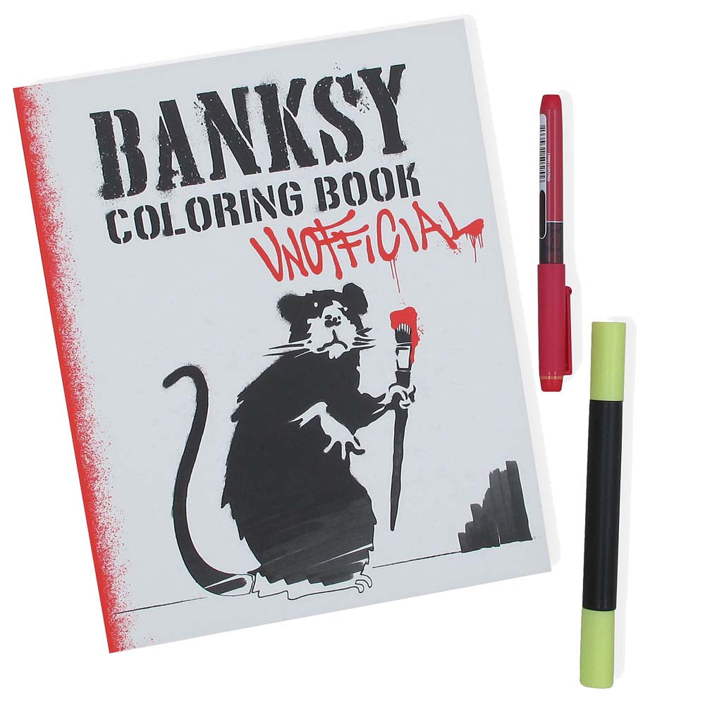Banksy Coloring Book with two markers