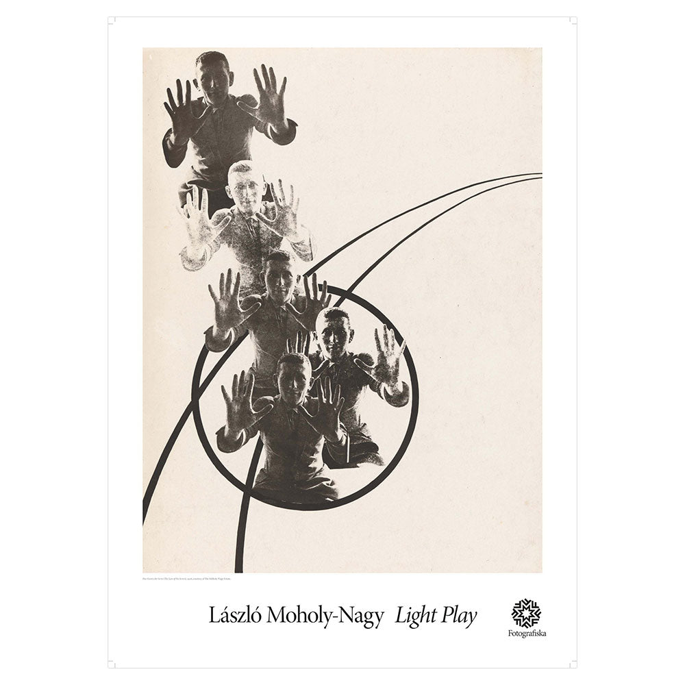 Stencil like portraits of people.  Exhibition title below: Laszlo Moholy-Nagy | Light Play