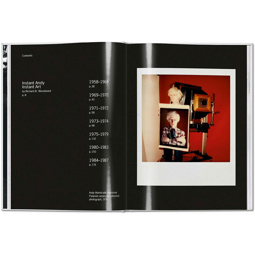 Andy Warhol: Polaroids 1958-1987 (Small Format) book, open and showing color photographs