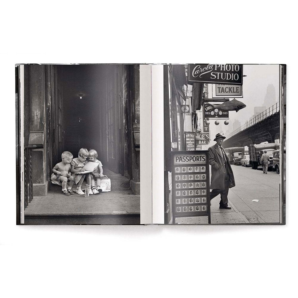 Elliott Erwitt's New York, open and showing black & white photos on the left and the right