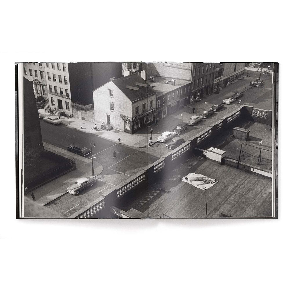 Elliott Erwitt's New York, open and showing full-width black and white photo of New York City street.