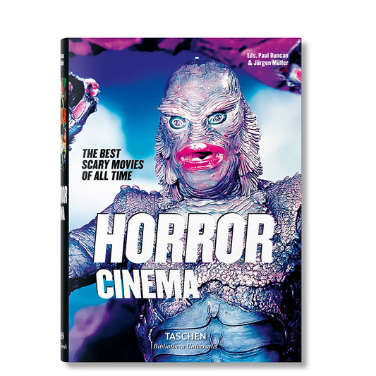 Horror Cinema book cover, showing a color photo of a monster