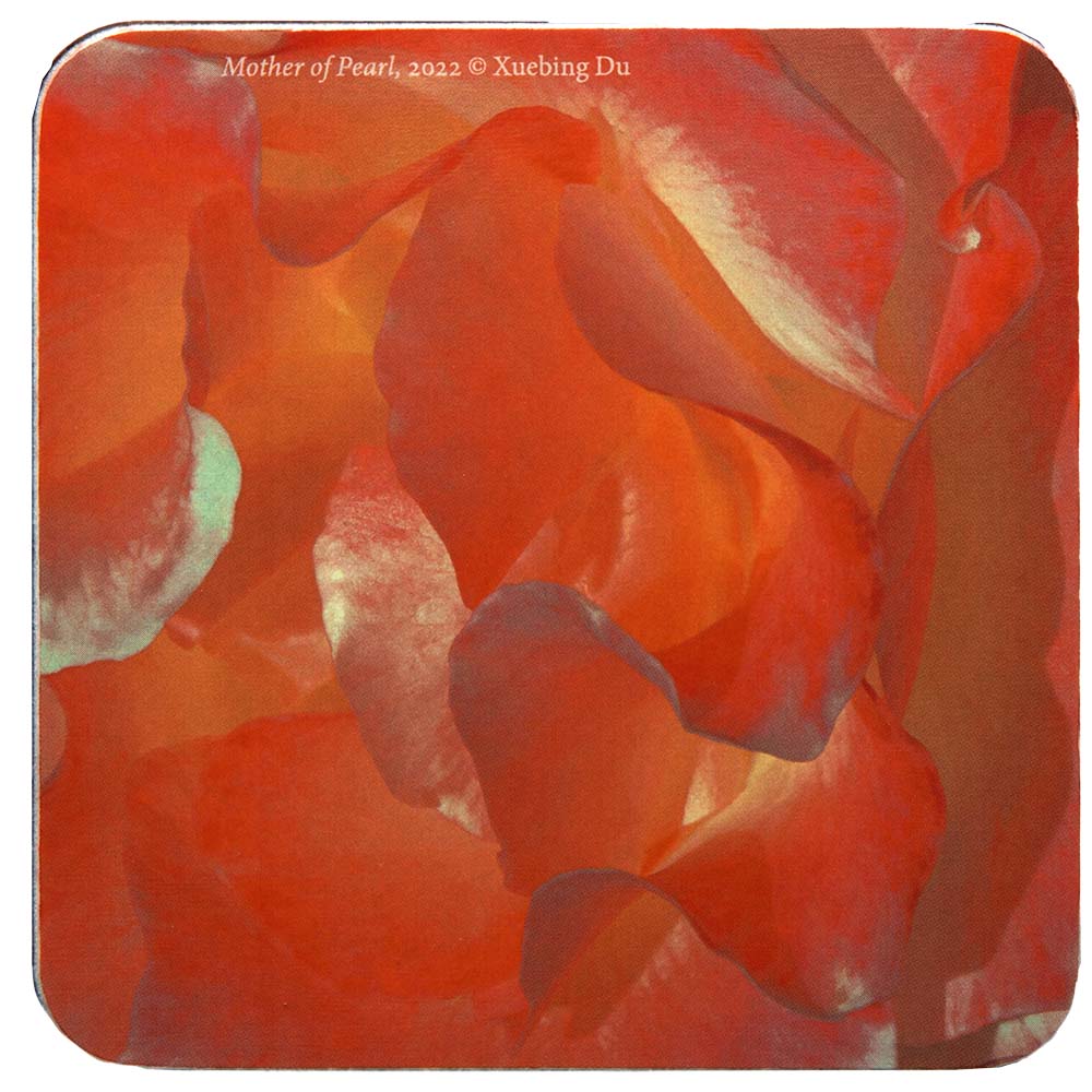 1  springy coasters with different shades of red and patterns.