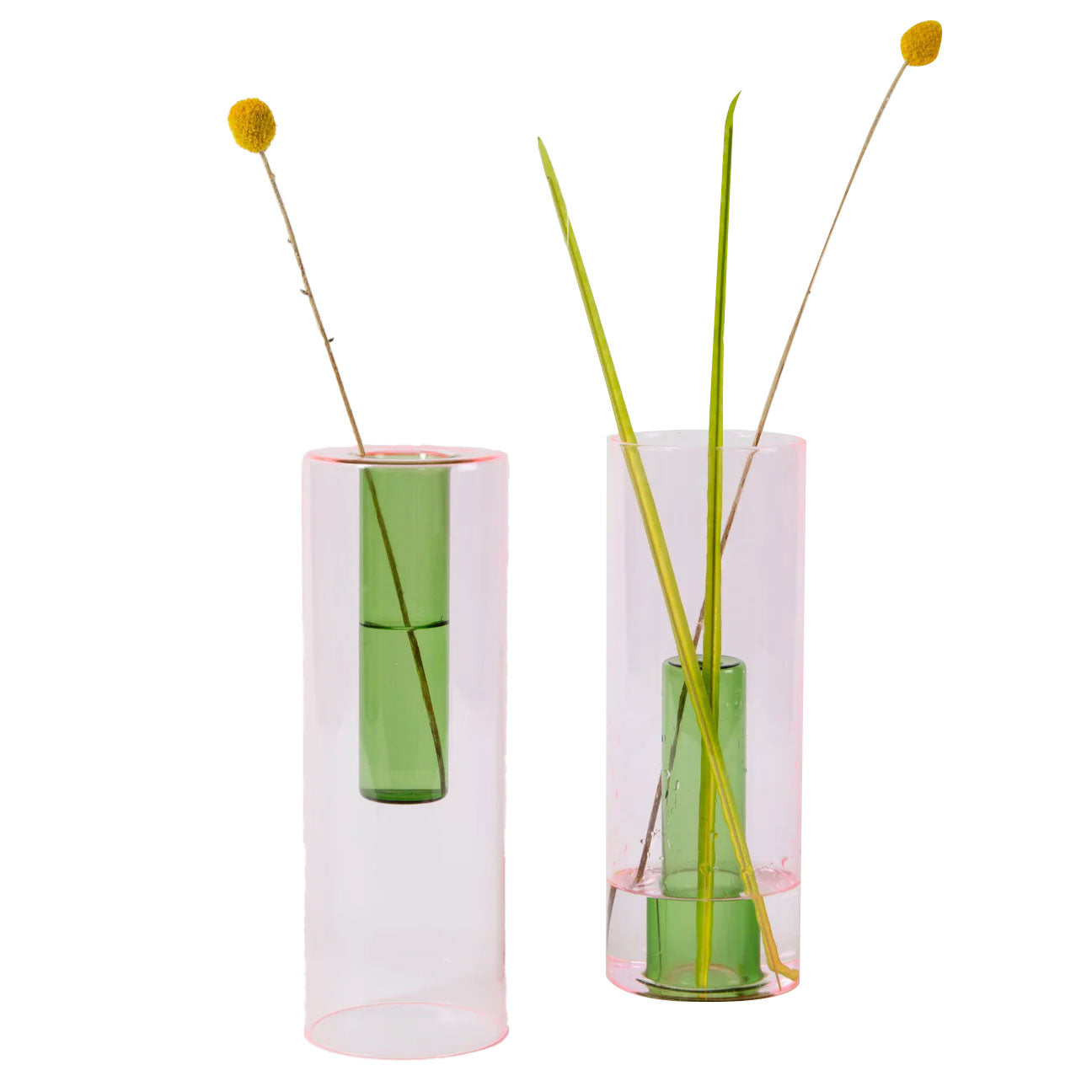 Reversible Vase, Green/Pink