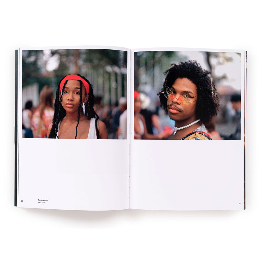 Spread shot of Revolution Is Love: A Year of Black Trans Liberation, showing two color photos