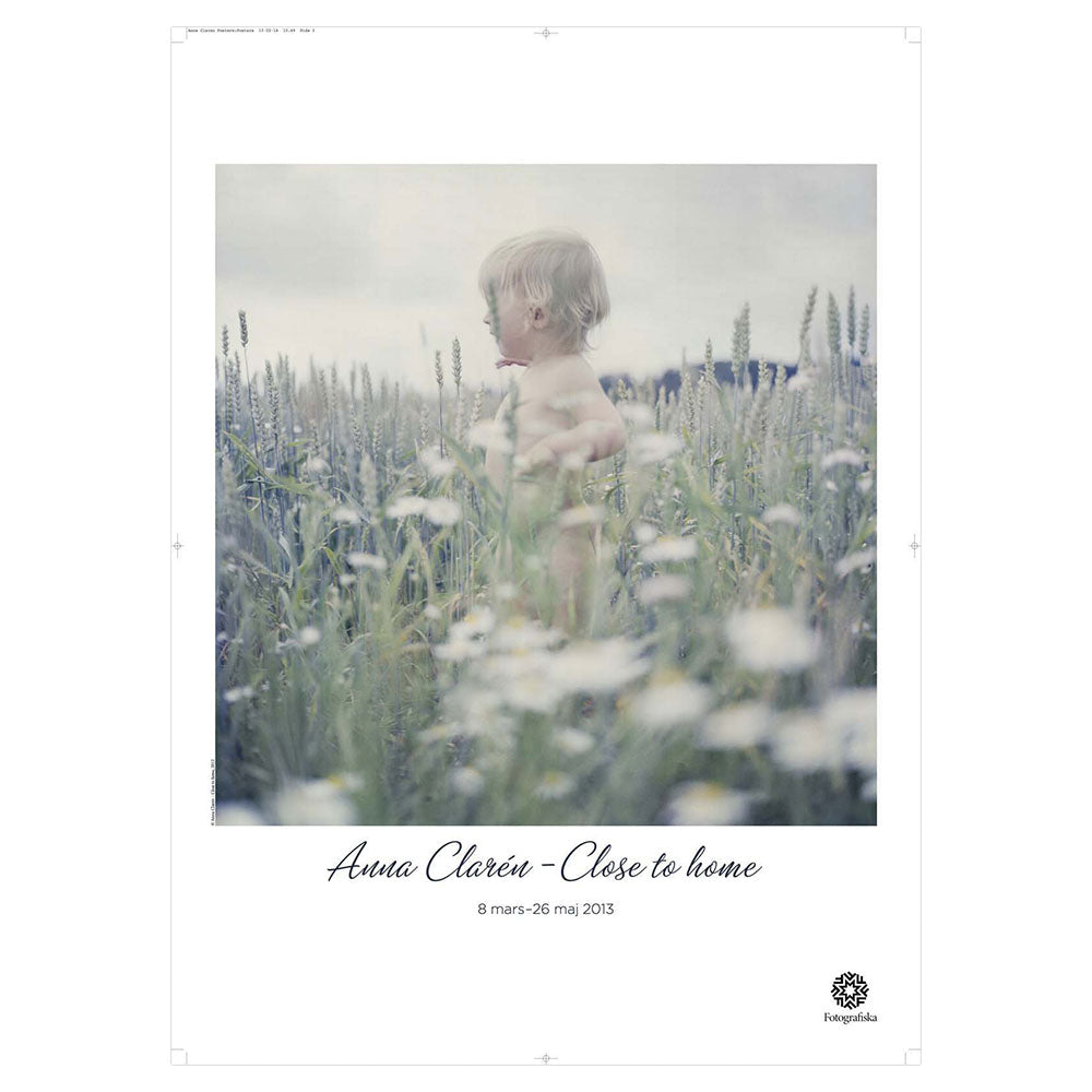 Closeup of flowers in a field.  Exhibition title below: Anna Claire | Close to home