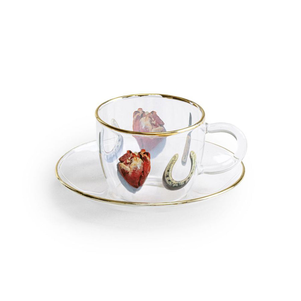 TOILETPAPER Coffee Cup Glass Set, I love You
