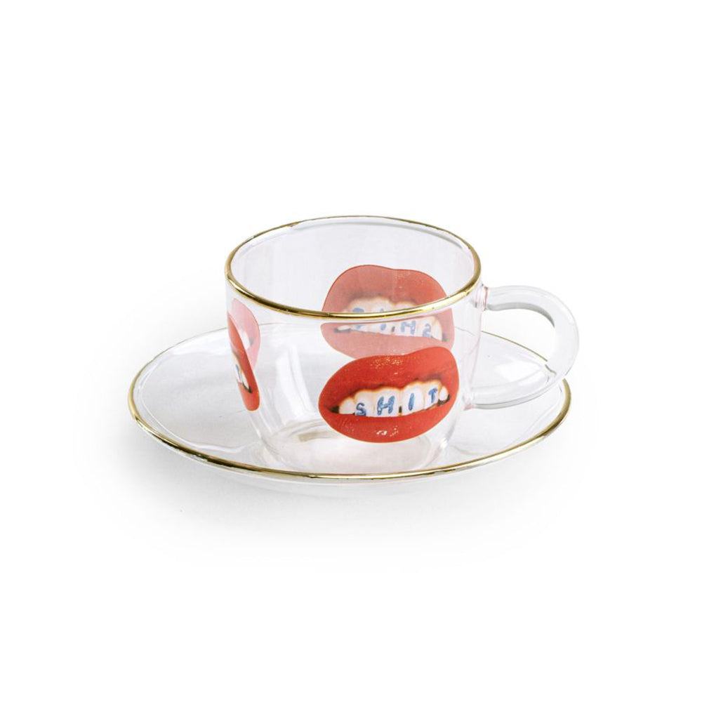 TOILETPAPER Coffee Cup Glass Set, Shit