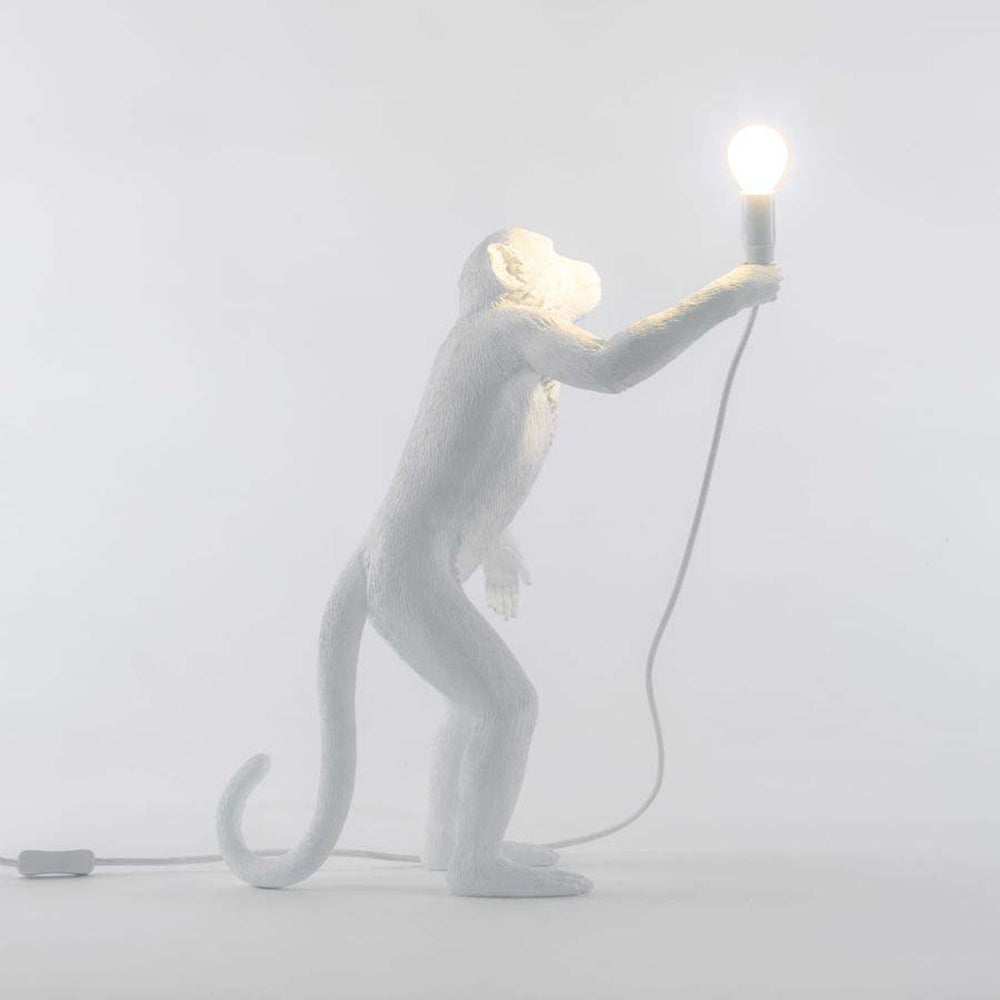 White Monkey Lamp - Standing