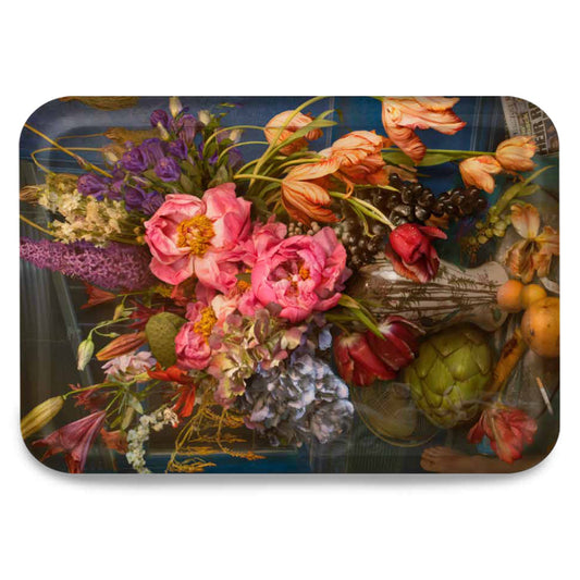 Square tray with flowery prints