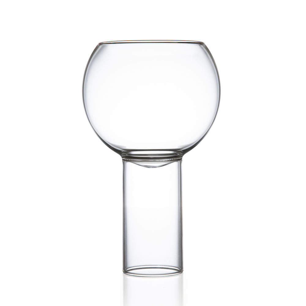 Empty tall medium drinking glass.