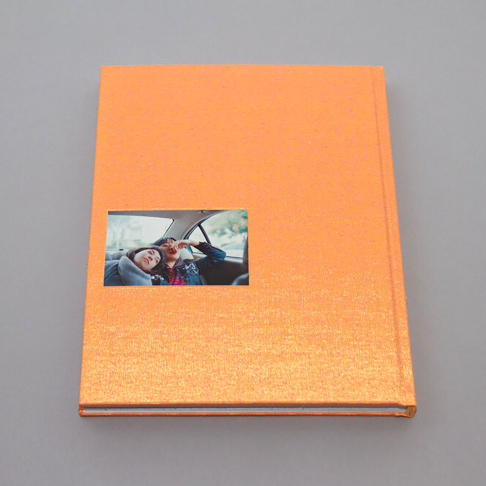 Back cover of Edward Cushenberry: While Nothing Lasts.  Orange with small color image
