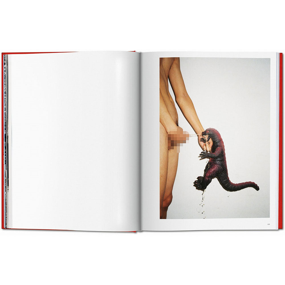 Spread shot of Ren Hang catalogue, featuring color photographs on both pages