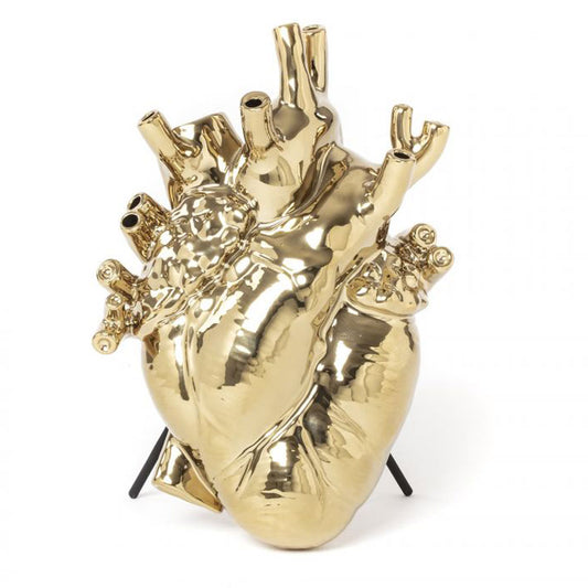 Seletti Heart Vase in gold